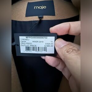 Maje Camel Coat size 1 fits size 8-10 US